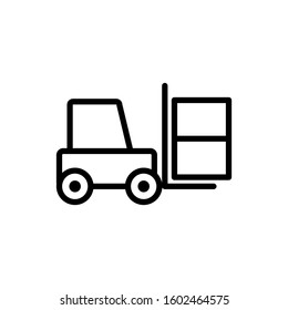 Forklift flat icon. Single high quality symbol for web design or mobile app. Forklift signs for design logo, visit card,pictogram illustration.