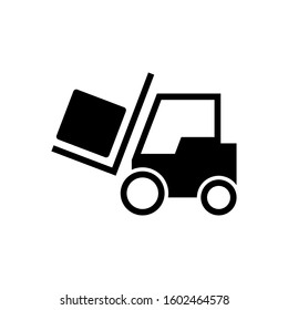 Forklift flat icon. Single high quality symbol for web design or mobile app. Forklift signs for design logo, visit card,pictogram illustration.