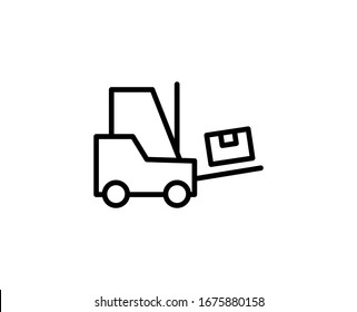 Forklift flat icon. Single high quality outline symbol for web design or mobile app.  Forklift thin line signs for design logo, visit card, etc. Outline pictogram EPS10