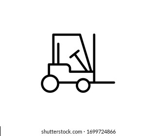 Forklift flat icon. Single high quality outline symbol for web design or mobile app.  Forklift thin line signs for design logo, visit card, etc. Outline pictogram EPS10