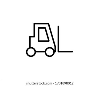 Forklift flat icon. Single high quality outline symbol for web design or mobile app.  Forklift thin line signs for design logo, visit card, etc. Outline pictogram EPS10