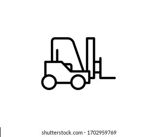 Forklift flat icon. Single high quality outline symbol for web design or mobile app.  Forklift thin line signs for design logo, visit card, etc. Outline pictogram EPS10