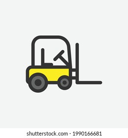 Icono plano de elevación de horquilla Símbolo de contorno único de alta calidad