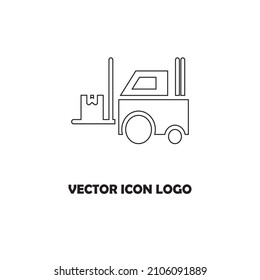 Forklift flat icon. Single high quality outline symbol for web design or mobile app. Forklift thin line signs for design logo, visit card, etc. Outline pictogram EPS10