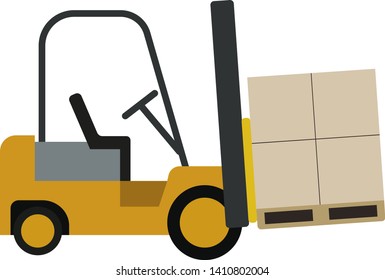 Forklift flat illustration on white