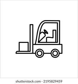 Icono de vector plano de elevación de horquilla sobre fondo blanco