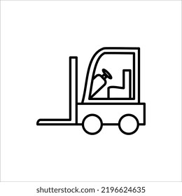 Icono de vector plano de elevación de horquilla sobre fondo blanco