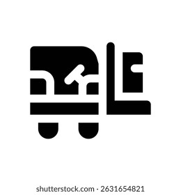 forklift glyph icon. Strong and solid vector icon for websites, mobile interfaces, presentations, and visual branding. High quality and easy to edit.