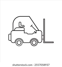 forklift heavy lifting equipment icon