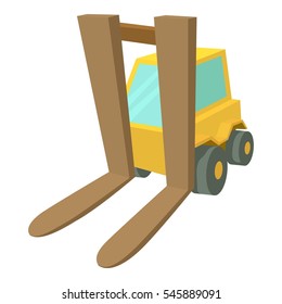Forklift icon. Cartoon illustration of forklift vector icon for web