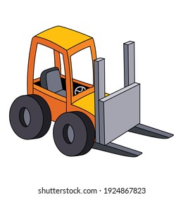 Forklift icon. Cartoon of forklift vector icon for web design isolated on white background