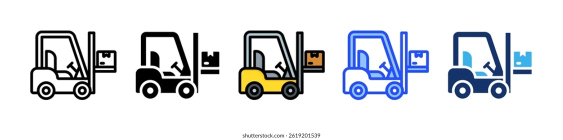 Forklift Icon Collection With Multiple Styles