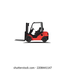 Forklift icon in color icon, vector illustration