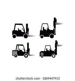 Forklift icon design template vector isolated illustration