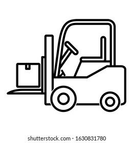 Forklift icon design. Forklift transportation logistics icon in trendy outline style design. Vector illustration.
