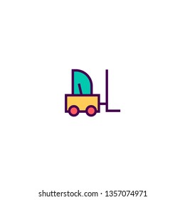 Forklift icon design. Transportation icon vector illustration