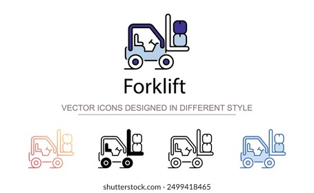 Forklift icon design with white background stock illustration