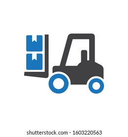 Forklift Icon. Editable Vector Illustration Symbol