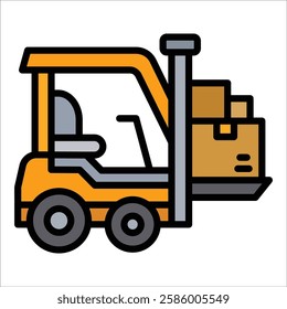 Forklift Icon Element For Design