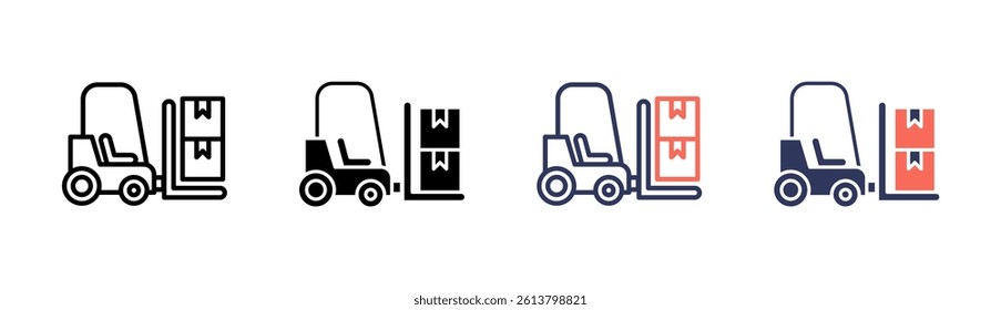 Forklift Icon Element For Design And Vector