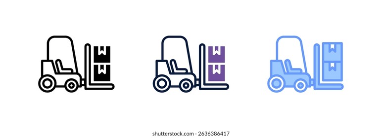 Forklift Icon Element For Design And Vector