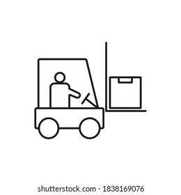 forklift icon element of logistics icon for mobile concept and web apps. Thin line forklift icon can be used for web and mobile. Premium icon on white background