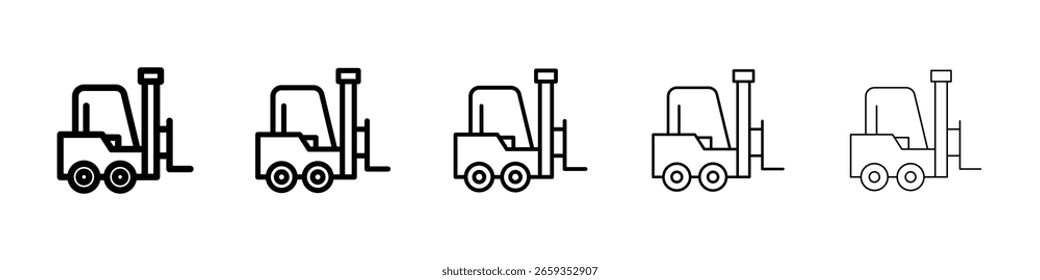 Icono de la carretilla elevadora llenó el concepto plano de la muestra para el Diseño web.