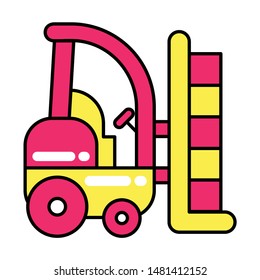 Forklift icon. Flat design vector.