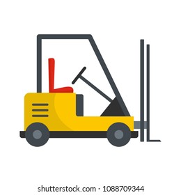 Forklift icon. Flat illustration of forklift vector icon for web