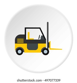 Forklift icon. Flat illustration of forklift vector icon for web