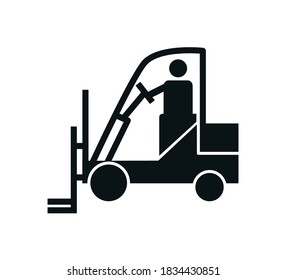 Forklift icon flat style illustration