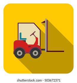Forklift icon in flat style isolated on white background. Logistic symbol stock vector illustration.