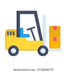 Ilustración vectorial plana del icono de la carretilla elevadora