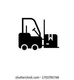 forklift icon glyph design vector illustration. isolated on white background