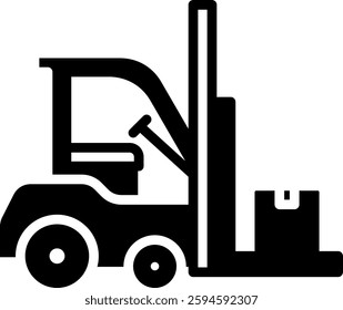 Forklift Icon Glyph Vector Illustration