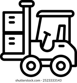 Forklift Icon. Forklift holding box icon