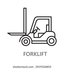 Forklift icon. home heating system vector icon. line vector icon on white background. high quality design element. editable linear style stroke. vector icon. 