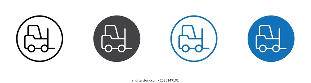 Forklift icon Isolated on white background vector set