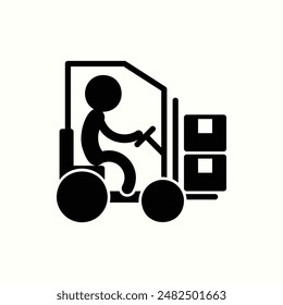 forklift icon, isolated pictogram icon theme courier