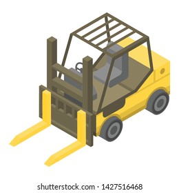 Forklift icon. Isometric of forklift vector icon for web design isolated on white background