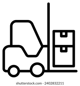 símbolo de símbolo de símbolo de signo de la línea de icono de elevación de horquilla
