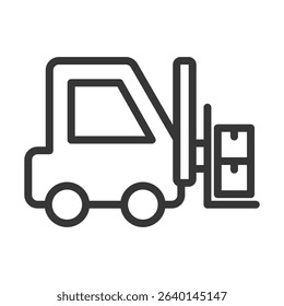 Forklift Icon Lineal Style Vector Illustration