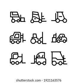 forklift icon or logo isolated sign symbol vector illustration - Collection of high quality black style vector icons
