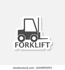 Gabelstapler-Symbol, Logo-Aufkleber einzeln auf grauem Hintergrund