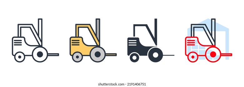 forklift icon logo vector illustration. forklift symbol template for graphic and web design collection