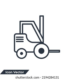 forklift icon logo vector illustration. forklift symbol template for graphic and web design collection