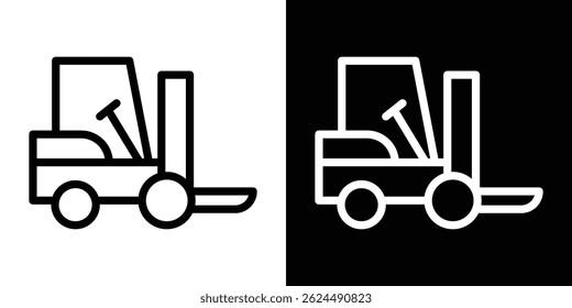 Forklift icon. Logotype vector set