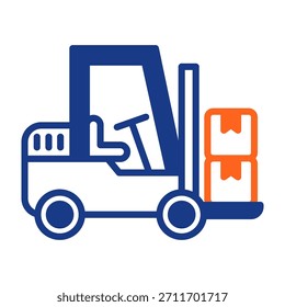 Icono de la carretilla elevadora Ilustración vectorial de color mezclado