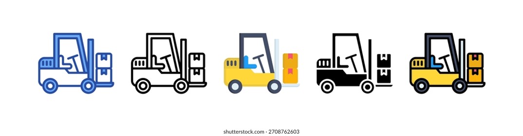 Icono de la carretilla elevadora Multi Estilo Ilustración