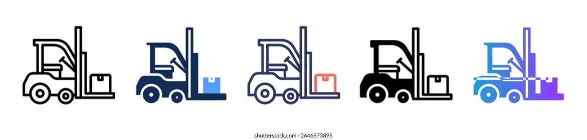 Forklift Icon Multiple Vector Illustration
